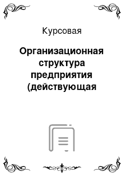 Курсовая: Организационная структура предприятия (действующая