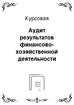 Курсовая: Аудит результатов финансово-хозяйственной деятельности