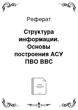 Реферат: Структура информации. Основы построения АСУ ПВО ВВС