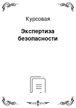 Курсовая: Экспертиза безопасности