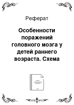 Реферат: Особенности поражений головного мозга у детей раннего возраста. Схема нервно-психического развития