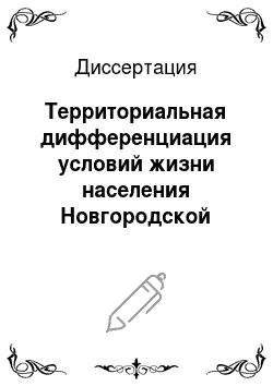 Диссертация: Территориальная дифференциация условий жизни населения Новгородской области