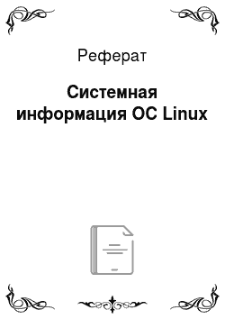Реферат: Системная информация ОС Linux