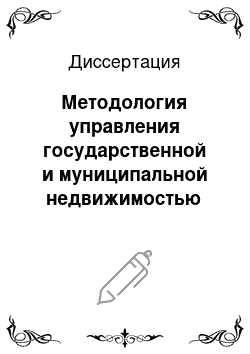 Диссертация: Методология управления государственной и муниципальной недвижимостью региона