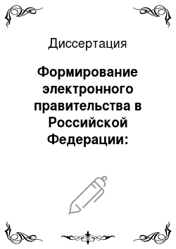 Диссертация: Формирование электронного правительства в Российской Федерации: социально-политический аспект