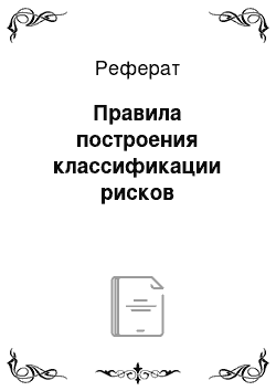 Реферат: Правила построения классификации рисков