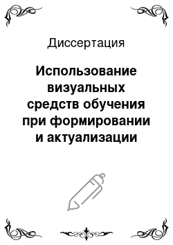 Диссертация: Использование визуальных средств обучения при формировании и актуализации математических знаний и навыков у учащихся основной школы