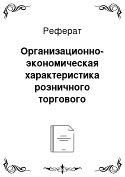 Реферат: Организационно-экономическая характеристика розничного торгового предприятия (организации)