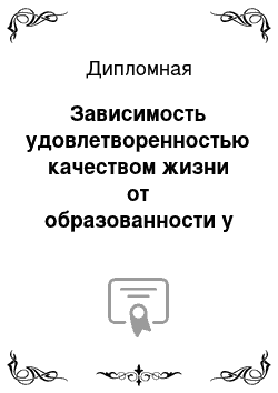 Дипломная: Зависимость удовлетворенностью качеством жизни от образованности у женщин пенсионного возраста