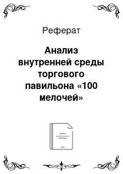 Реферат: Анализ внутренней среды торгового павильона «100 мелочей»