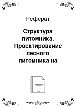 Реферат: Структура питомника. Проектирование лесного питомника на территории Полевского лесхоза