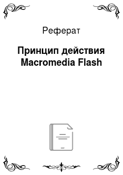 Реферат: Принцип действия Macromedia Flash