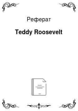 Реферат: Teddy Roosevelt