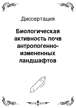 Диссертация: Биологическая активность почв антропогенно-измененных ландшафтов