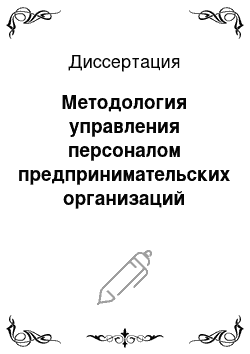 Диссертация: Методология управления персоналом предпринимательских организаций