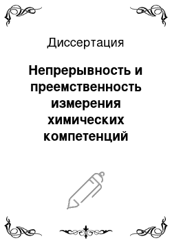 Диссертация: Непрерывность и преемственность измерения химических компетенций учащихся средних общеобразовательных школ и студентов педагогических вузов