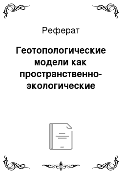 Реферат: Геотопологические модели как пространственно-экологические