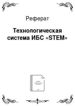 Реферат: Технологическая система ИБС «STEM»