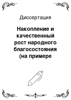 Диссертация: Накопление и качественный рост народного благосостояния (на примере колхозного сектора Узбекской ССР)