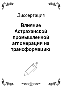 Диссертация: Влияние Астраханской промышленной агломерации на трансформацию природно-территориальных и аквальных комплексов