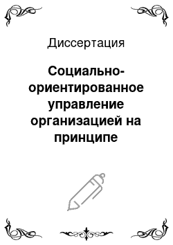 Диссертация: Социально-ориентированное управление организацией на принципе зональности