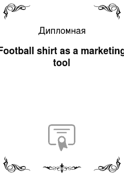 Дипломная: Football shirt as a marketing tool