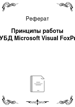 Реферат: Принципы работы СУБД Microsoft Visual FoxPro