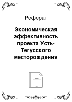 Реферат: Экономическая эффективность проекта Усть-Тегусского месторождения