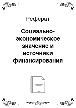 Реферат: Социально-экономическое значение и источники финансирования охраны труда