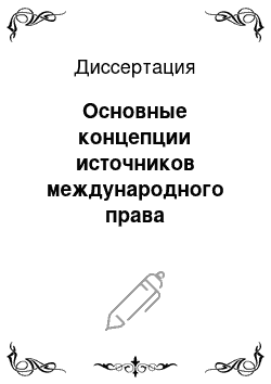 Диссертация: Основные концепции источников международного права