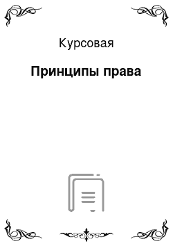 Курсовая: Принципы права