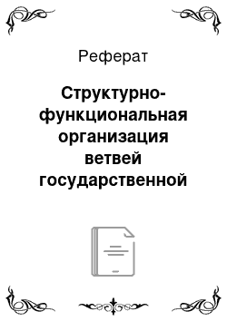 Реферат: Структурно-функциональная организация ветвей государственной власти в рамках принципа разделения властей