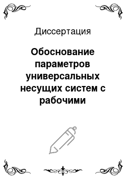 Диссертация: Обоснование параметров универсальных несущих систем с рабочими органами для поверхностной обработки почвы