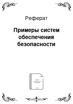 Реферат: Примеры систем обеспечения безопасности