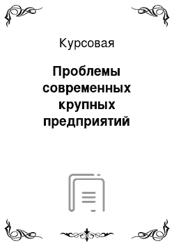 Курсовая: Проблемы современных крупных предприятий