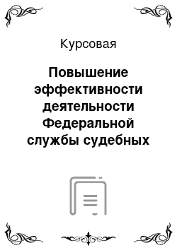 Курсовая: Повышение эффективности деятельности Федеральной службы судебных приставов