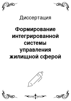 Диссертация: Формирование интегрированной системы управления жилищной сферой крупного города