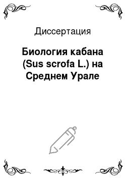 Диссертация: Биология кабана (Sus scrofa L.) на Среднем Урале