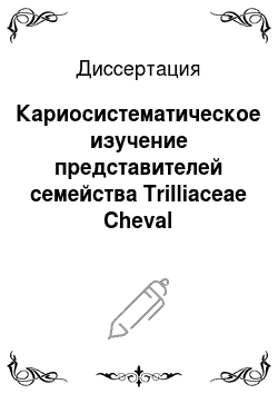 Диссертация: Кариосистематическое изучение представителей семейства Trilliaceae Cheval
