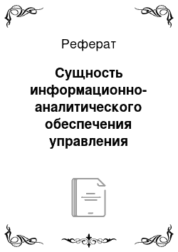 Реферат: Сущность информационно-аналитического обеспечения управления