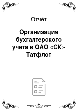 Отчёт: Организация бухгалтерского учета в ОАО «СК» Татфлот