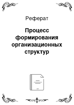 Реферат: Процесс формирования организационных структур