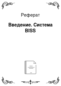 Реферат: Введение. Система BISS