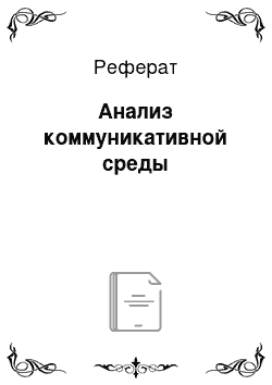 Реферат: Анализ коммуникативной среды