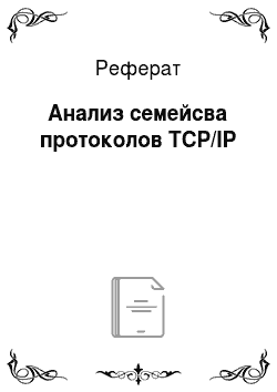 Реферат: Анализ семейсва протоколов TCP/IP