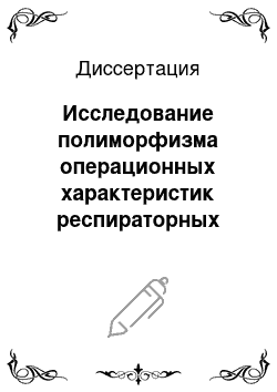 Диссертация: Исследование полиморфизма операционных характеристик респираторных тестов как методологическая основа оценки их информативности у больных бронхиальной астмой