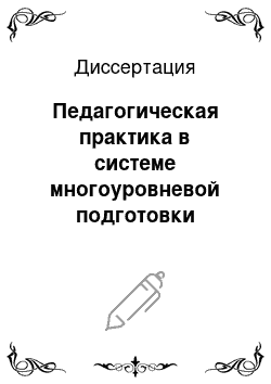 Диссертация: Педагогическая практика в системе многоуровневой подготовки бакалавра и специалиста образования