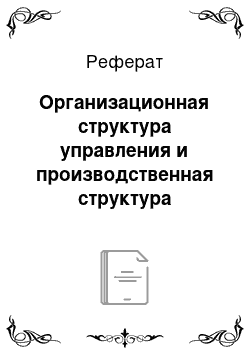 Реферат: Организационная структура управления и производственная структура предприятия