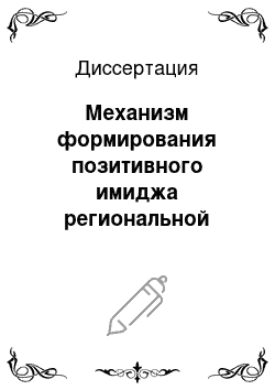 Диссертация: Механизм формирования позитивного имиджа региональной власти в современной России.: Опыт Нижегородской области и его политологическая оценка