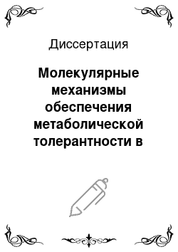 Диссертация: Молекулярные механизмы обеспечения метаболической толерантности в условиях действия веществ растительного и животного происхождения